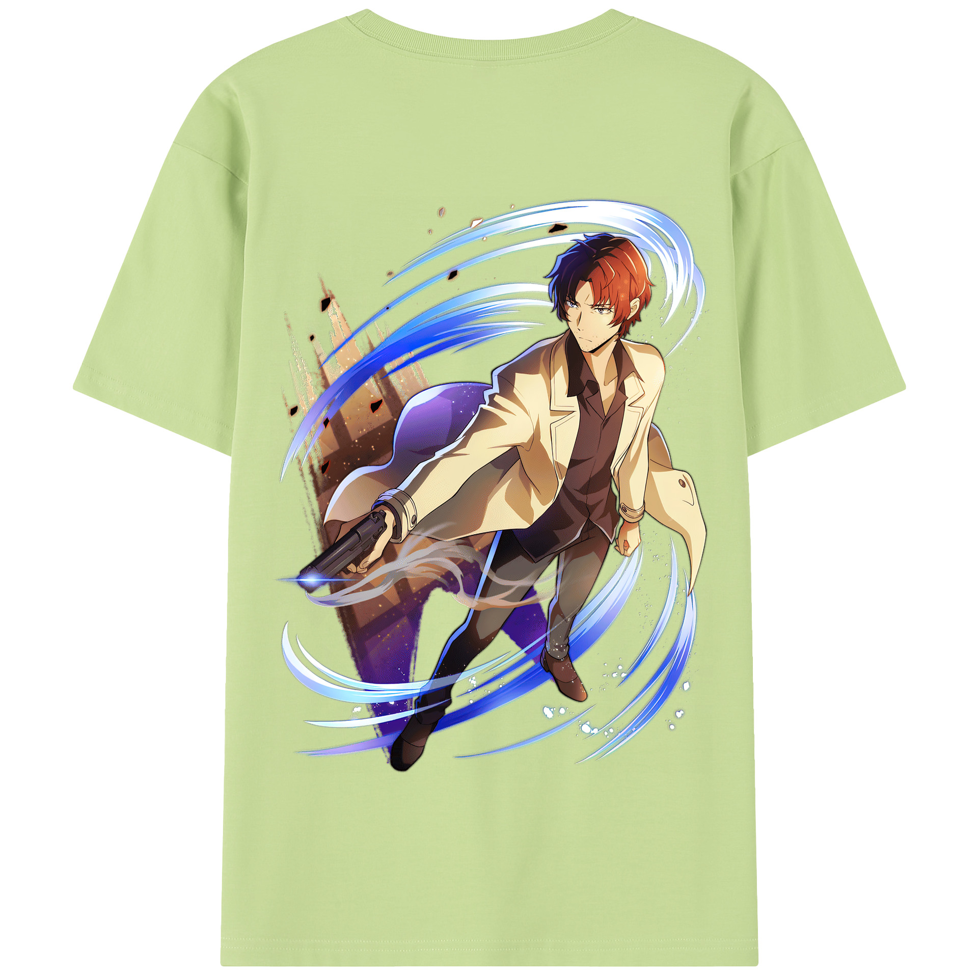（画像用） 文豪ストレイドッグス Bungo Stray Dogs 綿100％半袖Tシャツ（背面プリント）